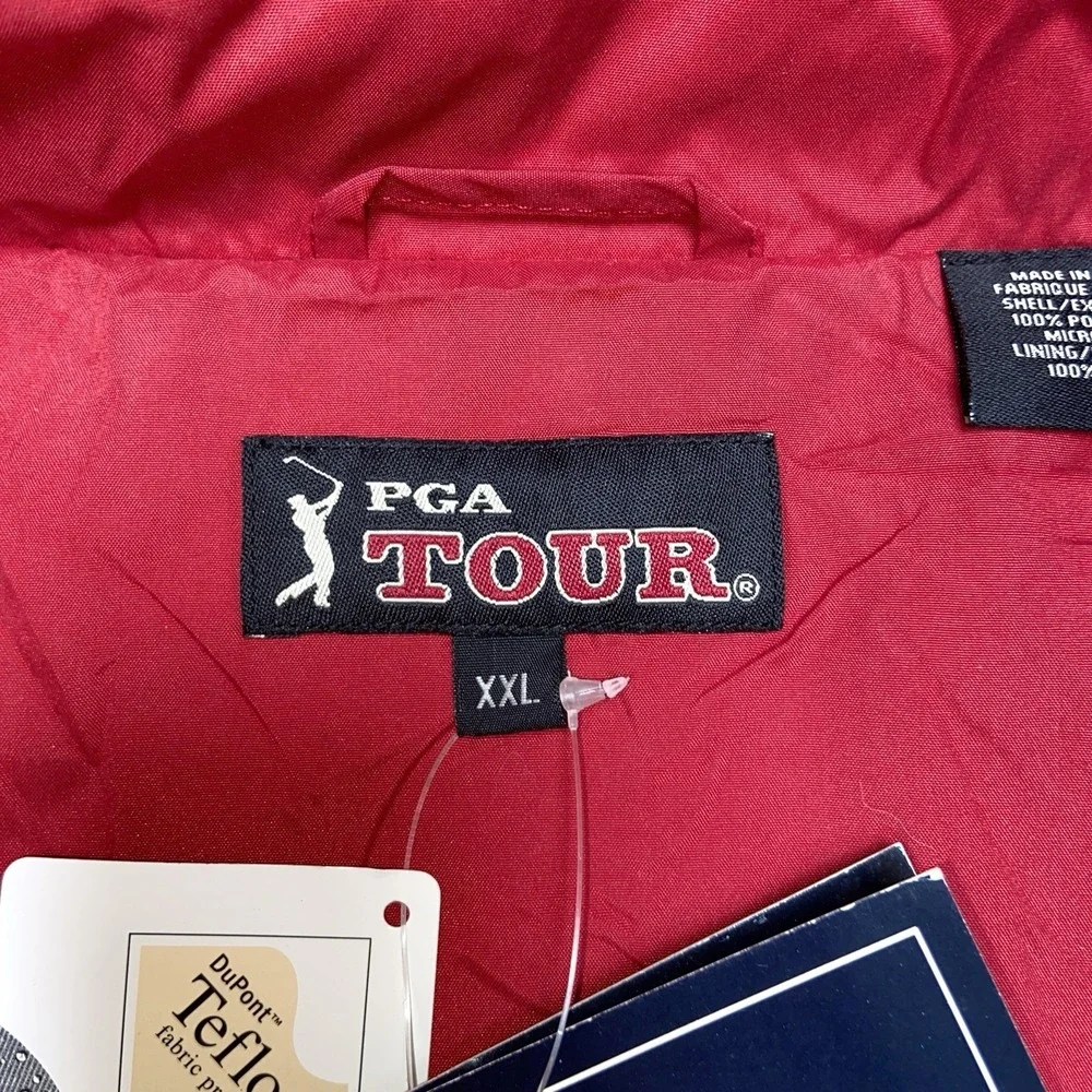 PGA Tour Partners Club Full Zip Windbreaker Jacket NWT Men's XXL Black Teflon
